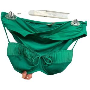 Seafolly Women's Sz 12/D-Cup Underwired High Waisted Green 2-Piece Bikini Set
